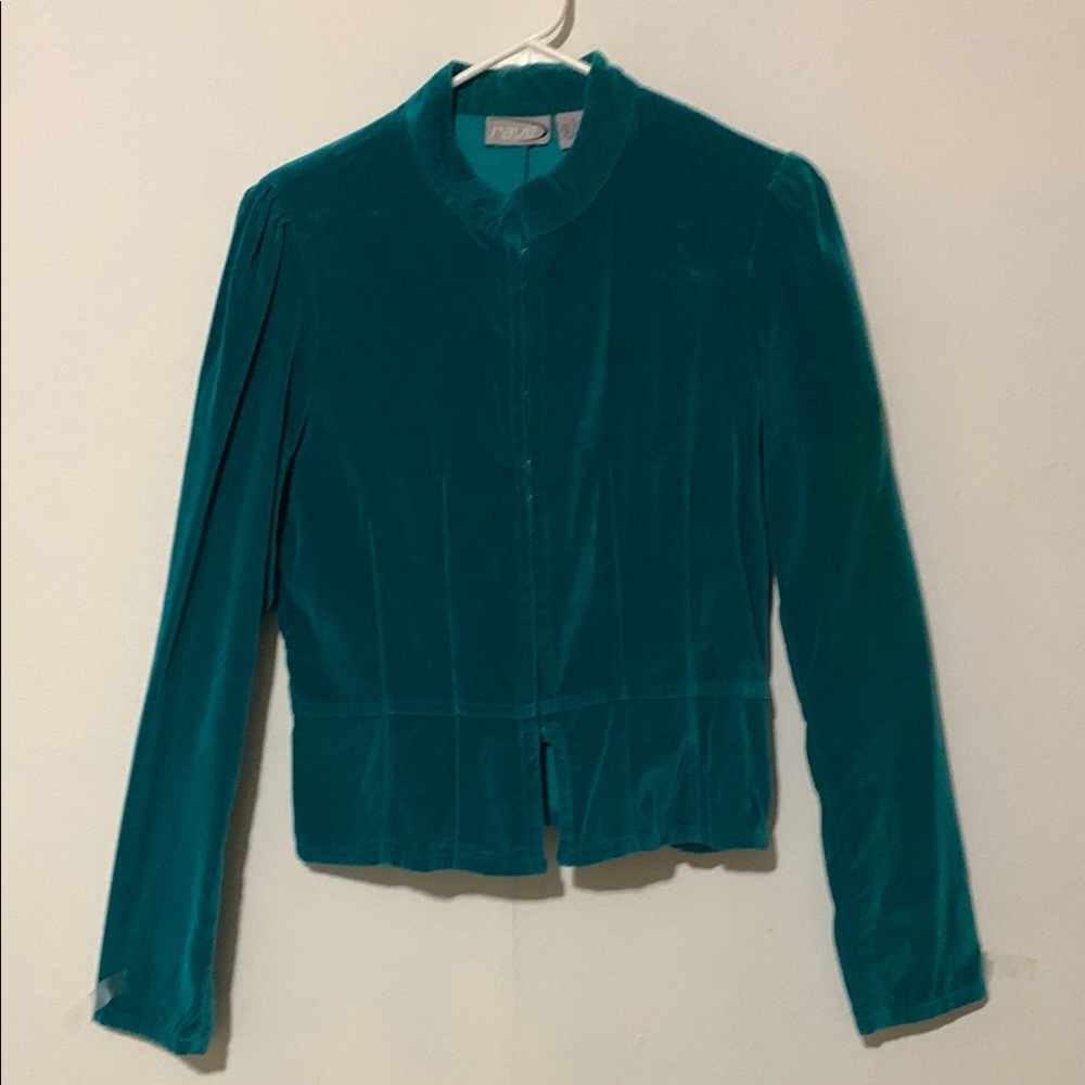 Rave Vintage Teal Blazer with Textured Fabric - Picture 1 of 10